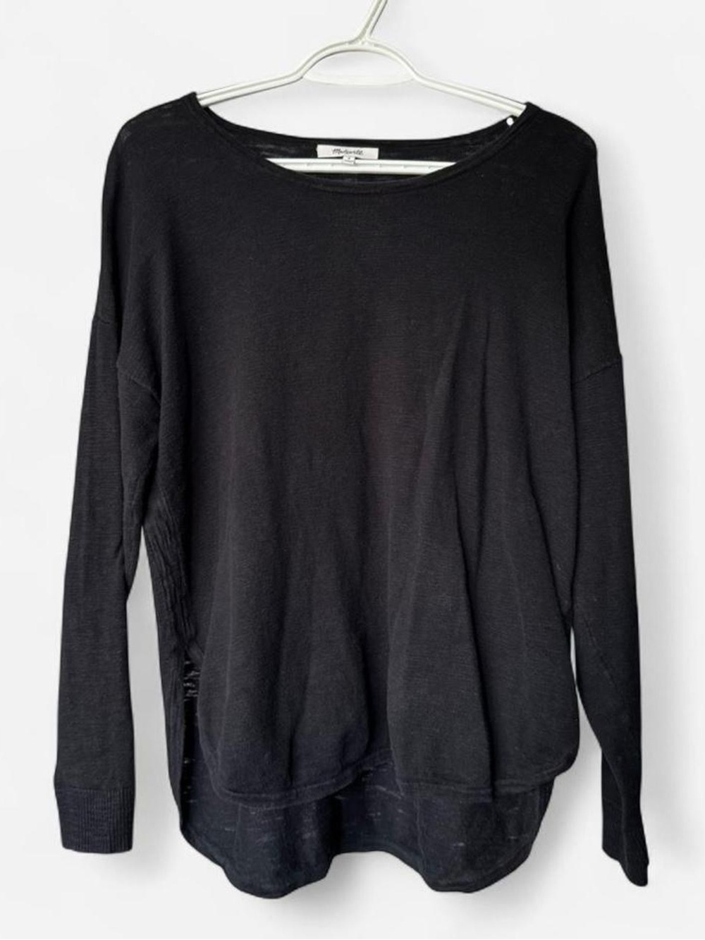 Madewell black long sleeve sweater top Size M